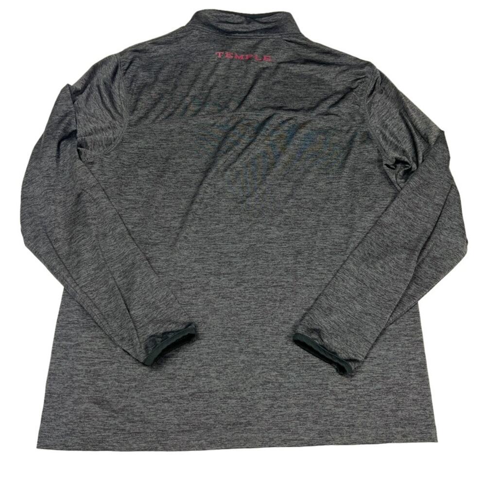 Temple University Owls Pullover Grey 1/4 Zip Long Sleeve Shirt Women's Medium - Picture 5 of 11